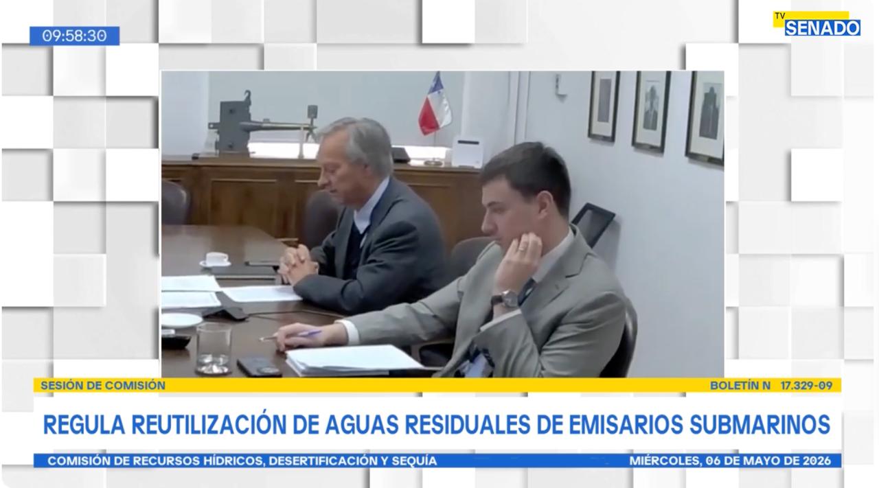 Comisión de Recursos Hídricos del Senado debate proyecto de reutilización de aguas residuales provenientes de emisarios submarinos